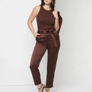 Brown Satin Pants